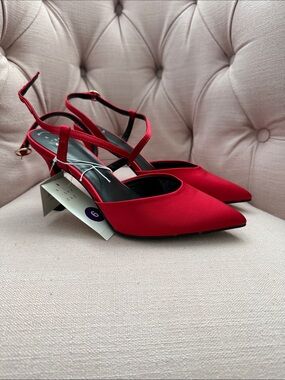 a new day Red Pointed Slingback Heels